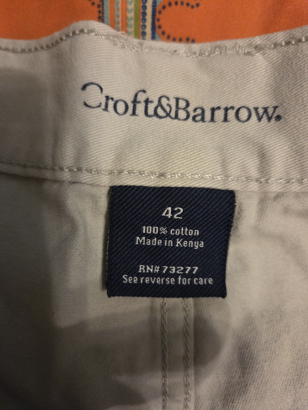 Croft & Barrow Light Beige Men’s Cotton Chinos Shorts 42 Worn Once. Like New